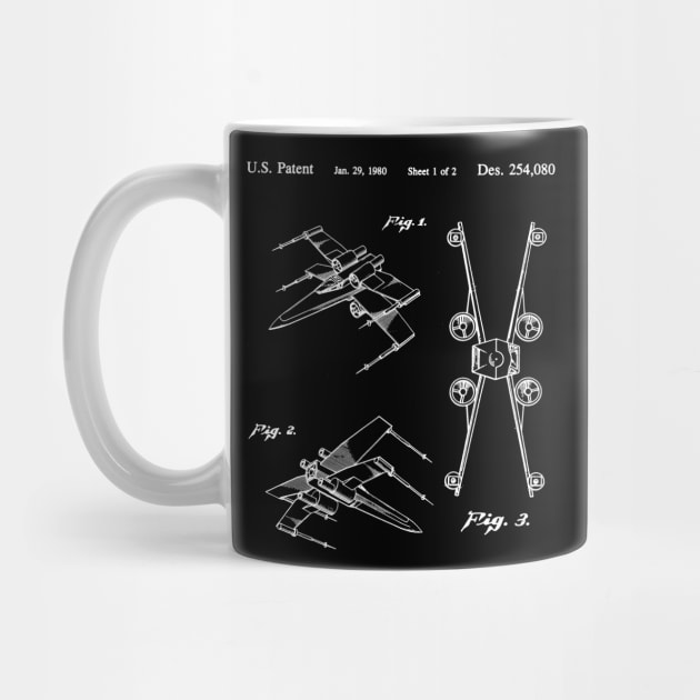 X-Wing Fighter Patent Design - white by DennisMcCarson